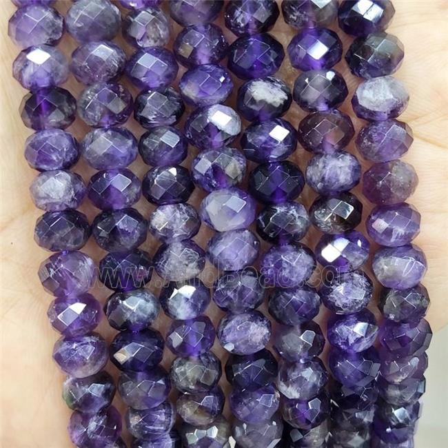 Natural Amethyst Beads Purple Faceted Rondelle