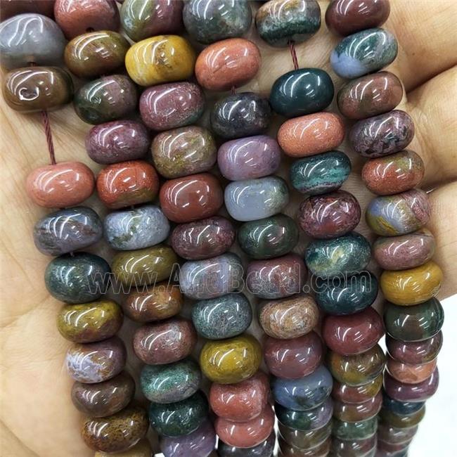 Natural Indian Agate Rondelle Beads Square Multicolor