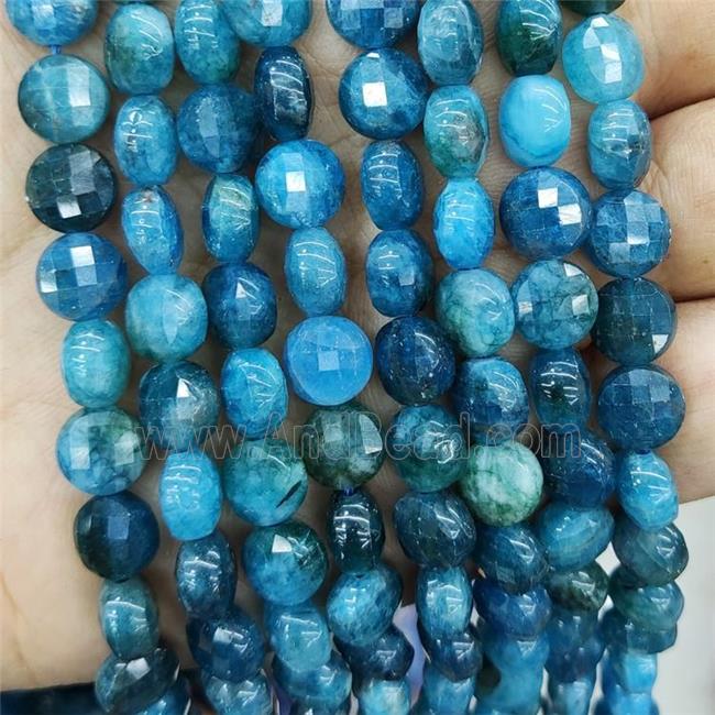 Jade Beads Blue Dye Faceted Circle