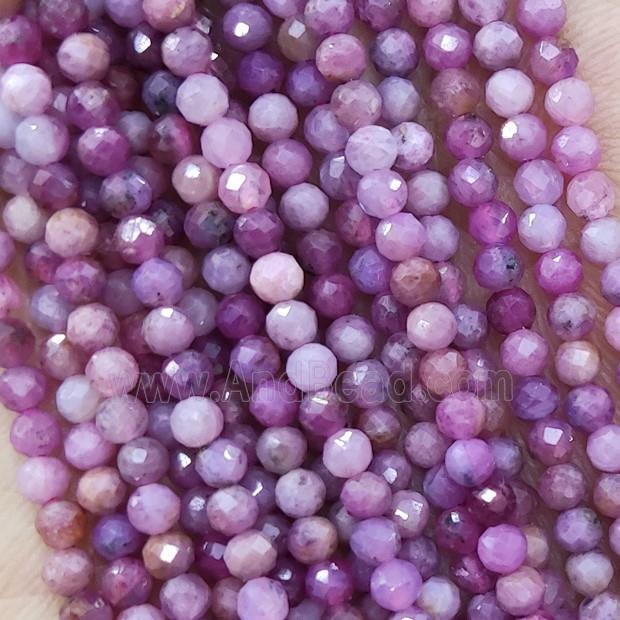 Natural Ruby Beads Faceted Round Tiny