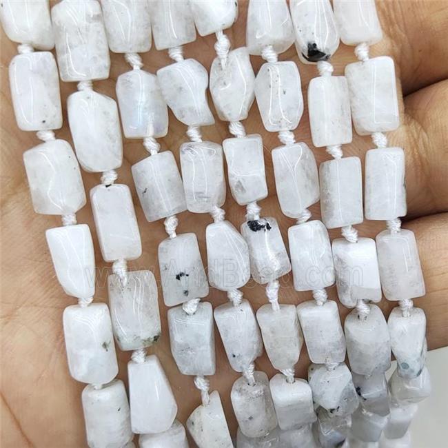 Natural White Moonstone Tube Beads