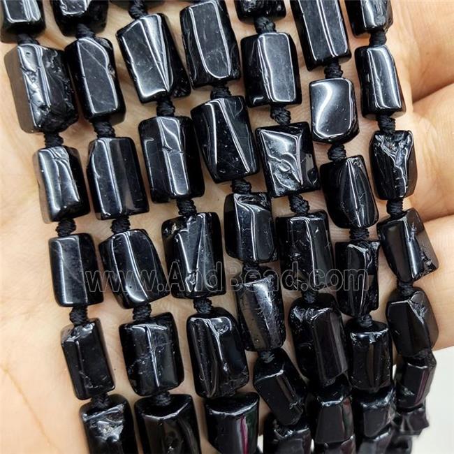 Natural Black Tourmaline Beads Tube