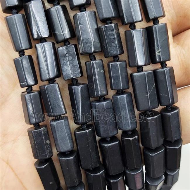 Natural Black Shungite Beads Tube
