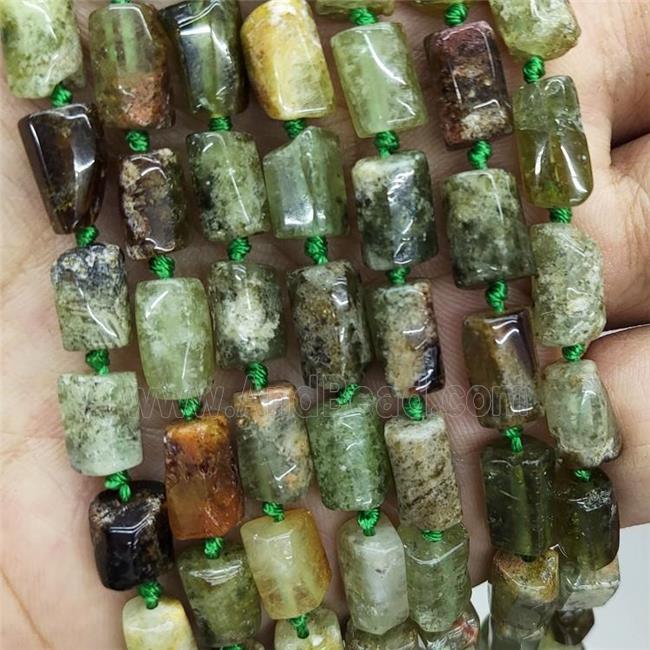 Natural Green Garnet Beads Tube