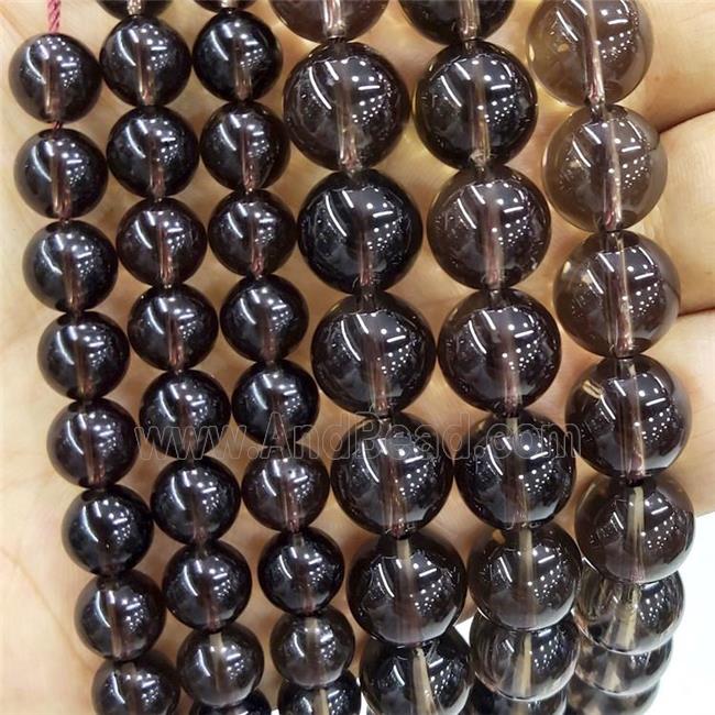 Smooky Quartz Beads Smooth Round