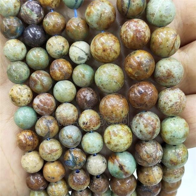 Green Chrysocolla Beads Smooth Round