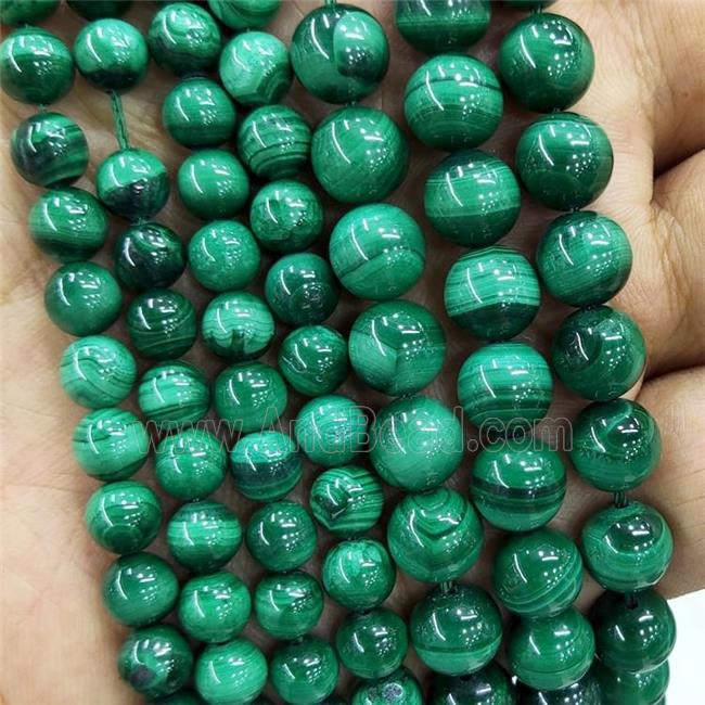 Natural Malachite Beads Green Smooth Round