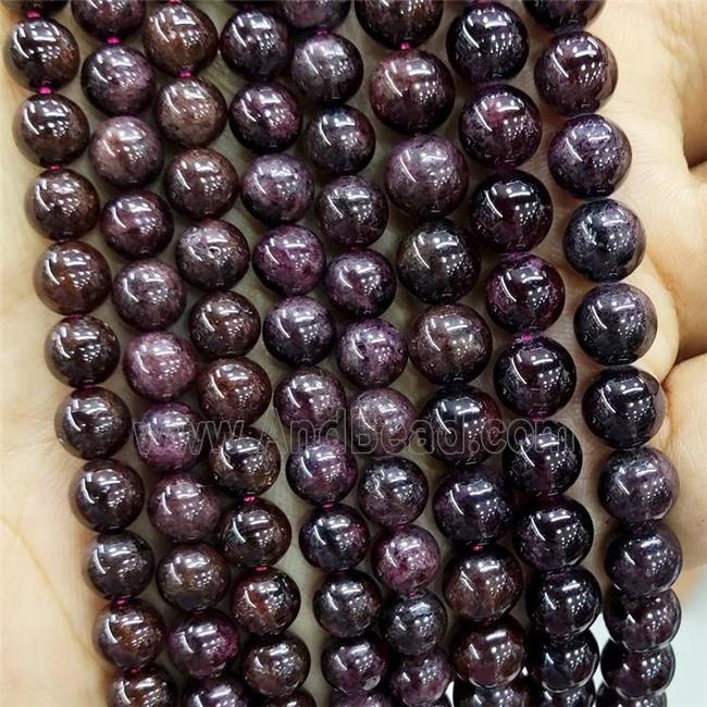 Natural Garnet Beads DarkRed Smooth Round