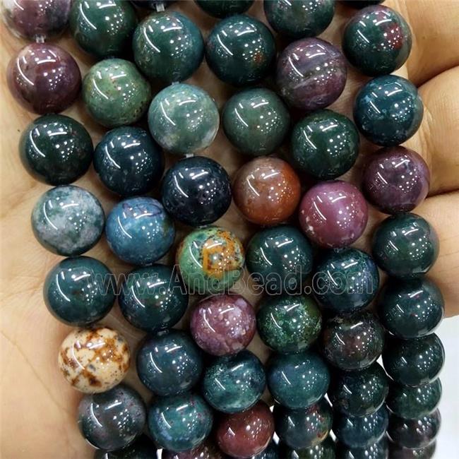 Natural Bloodstone Beads Multicolor Smooth Round