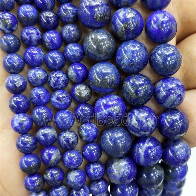 Natural Lapis Lazuli Beads Blue Smooth Round