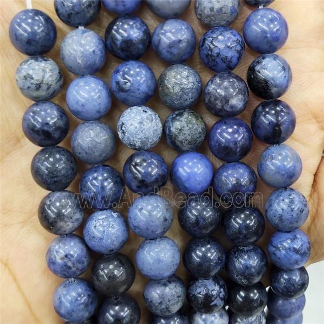 Blue Dumortierite Beads Smooth Round