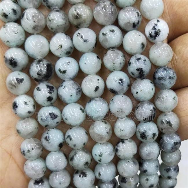 Natural Kiwi Jasper Beads Smooth Round