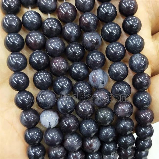 Black Bloodstone Beads Smooth Round