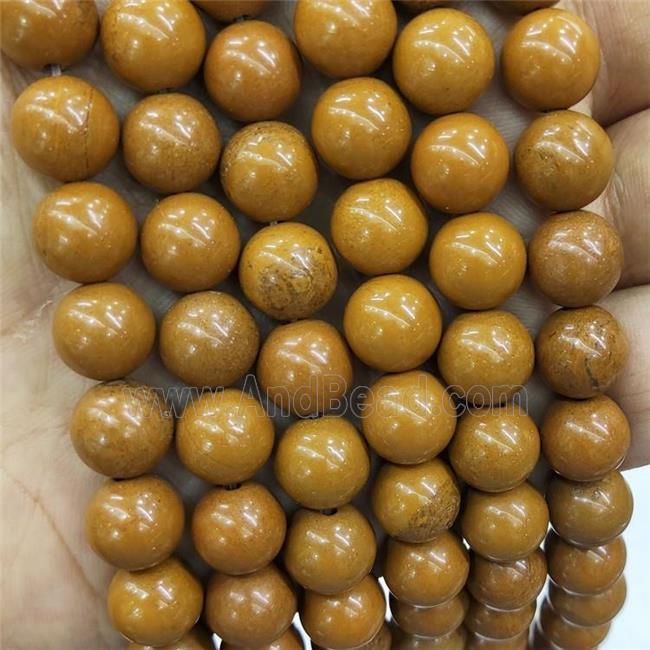 Brown Mookaite Beads Smooth Round