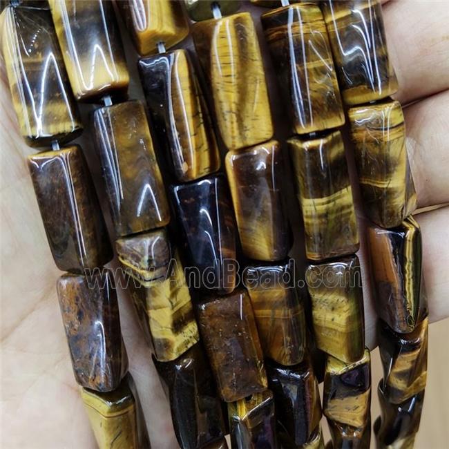 Natural Tiger Eye Stone Beads Twist Tube