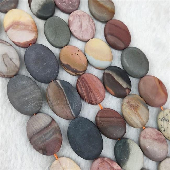 American Polychrome Picture Jasper Oval Matte