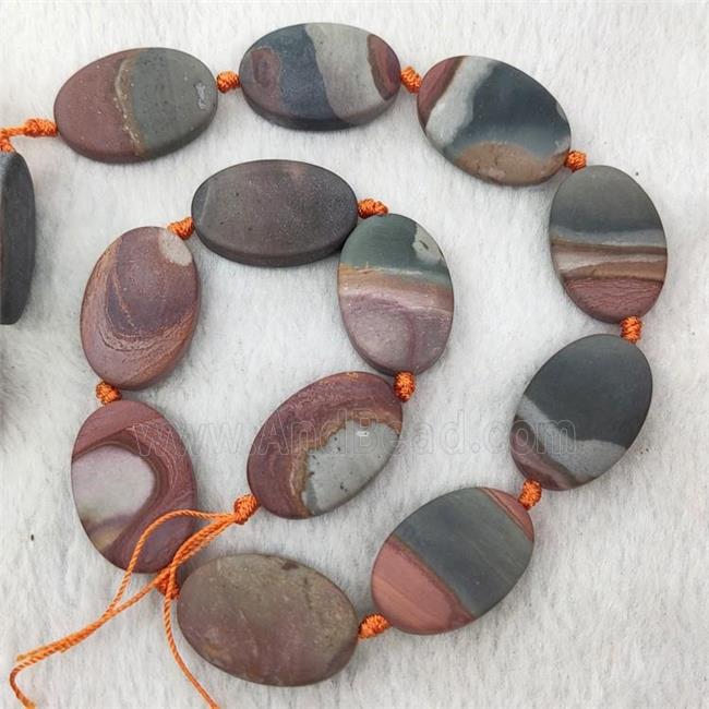 American Polychrome Picture Jasper Oval Matte