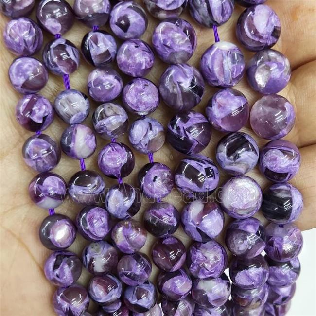 Natural Peruvian Lepidolite Beads Purple Dye Smooth Round
