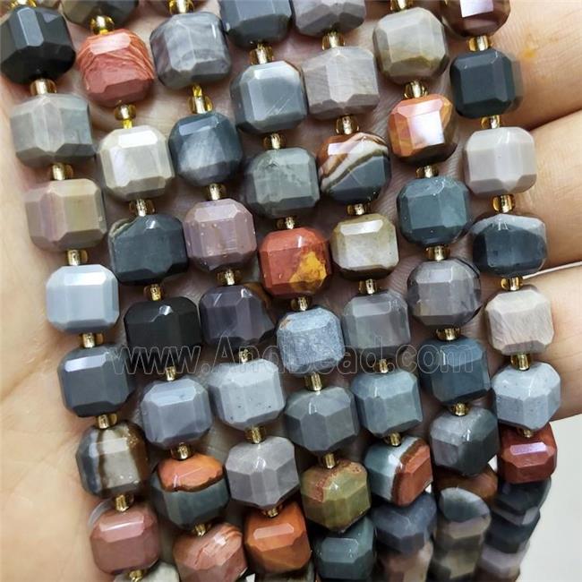 Natural Ocean Jasper Beads Faceted Cube