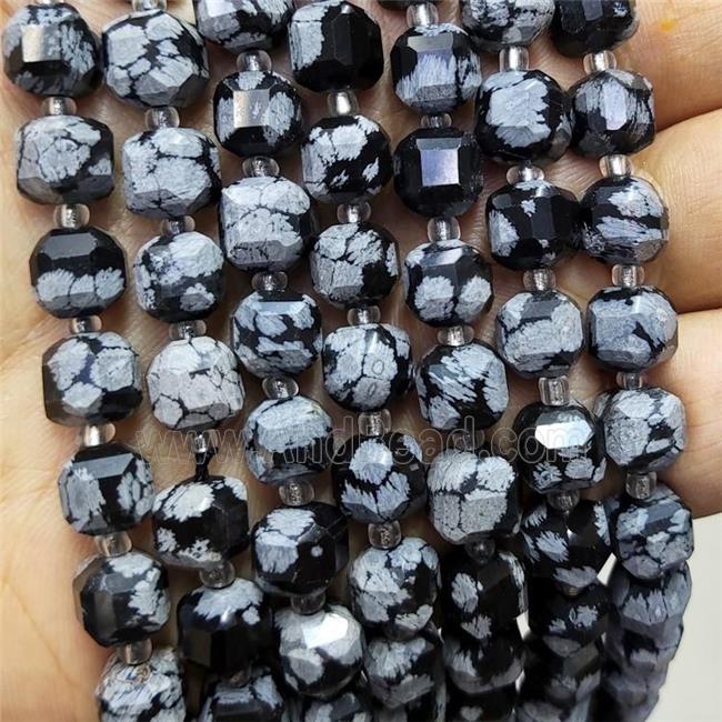 Natural Snowflake Jasper Beads Faceted Cube