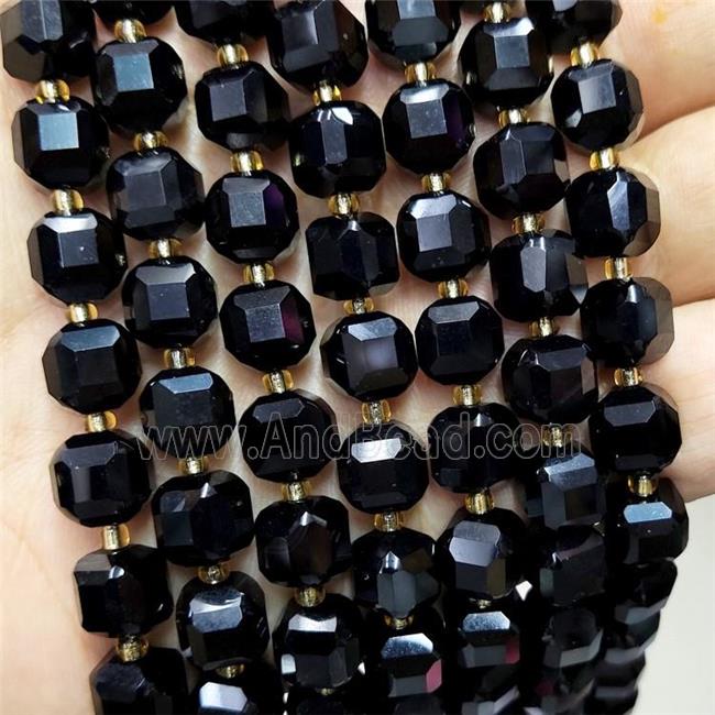 Natrual Black Agate Beads Dye Faceted Cube