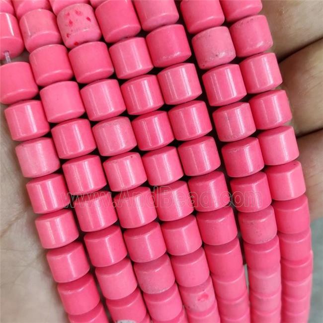 Pink Oxidative Agate Tube Beads