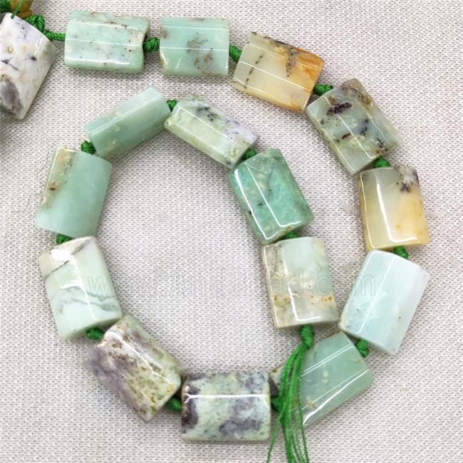 Natural Green Opal Beads Faceted Rectangle