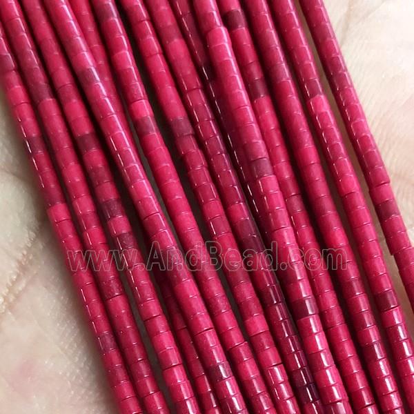 Red Oxidative Agate Tube Beads