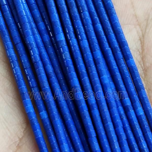 Royalblue Oxidative Agate Tube Beads
