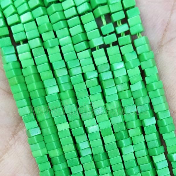Green Oxidative Agate Square Beads