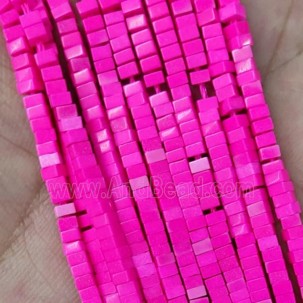 Pink Oxidative Agate Square Beads