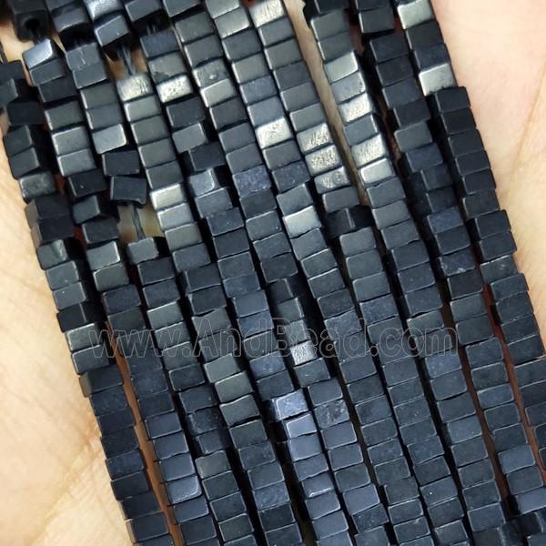 Black Oxidative Agate Square Spacer Beads