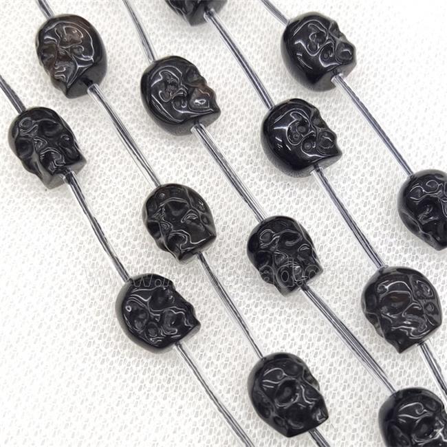 Natural Black Obsidian Skull Beads Carved