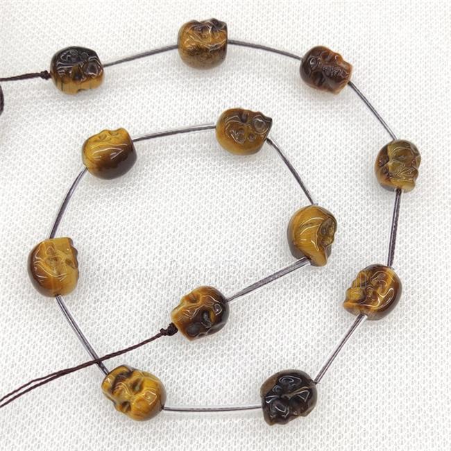 Natural Tiger Eye Stone Skull Beads Carved