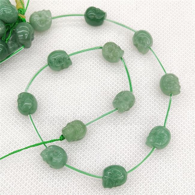 Natural Green Aventurine Skull Beads Carved