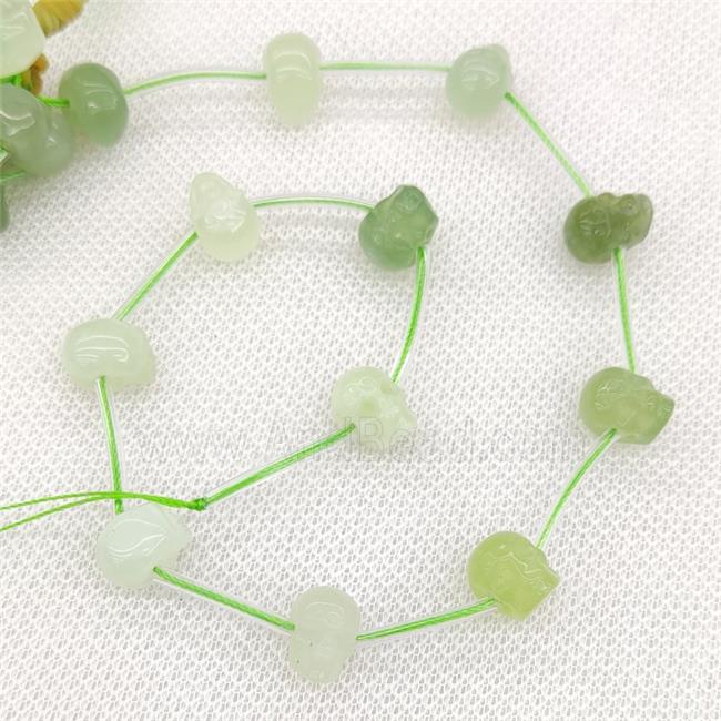 Natural New Mountain Jade Beads Skull Carved