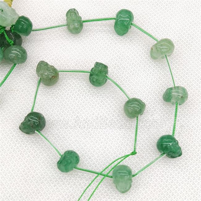 Natural Green Strawberry Quartz Skull Beads Carved