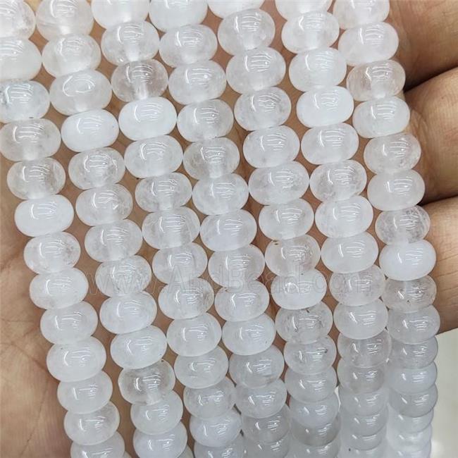White Quartzite Jade Beads Smooth Rondelle