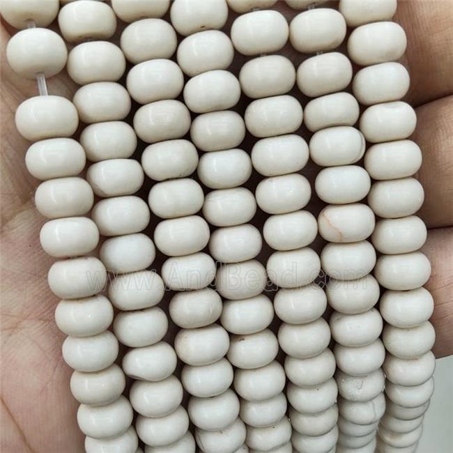 River Jasper Beads White Smooth Rondelle