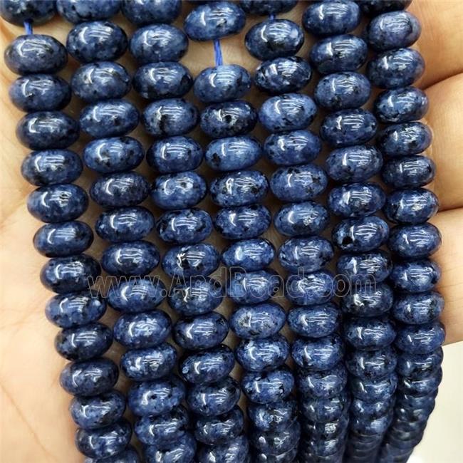 Kiwi Jasper Beads Darkblue Dye Smooth Rondelle