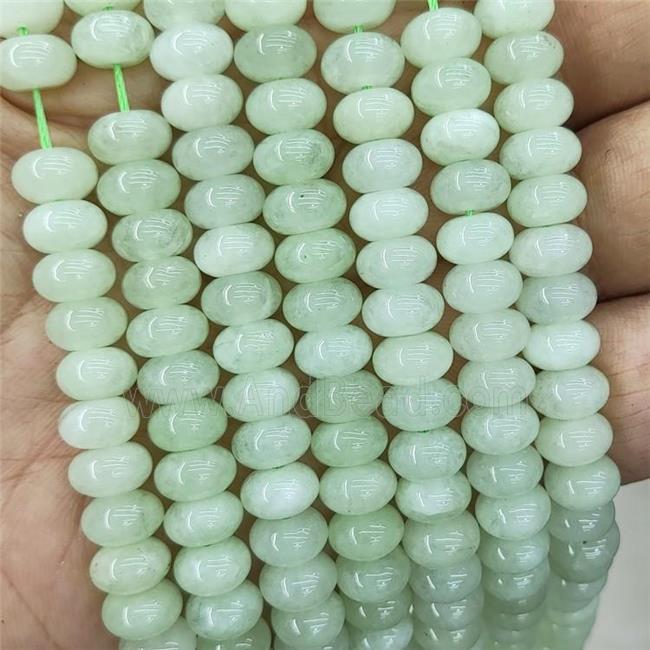 Green New Mountain Jade Beads Smooth Rondelle