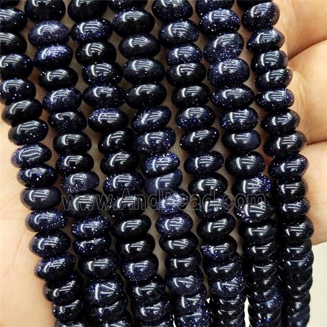 Blue Sandstone Beads Smooth Rondelle