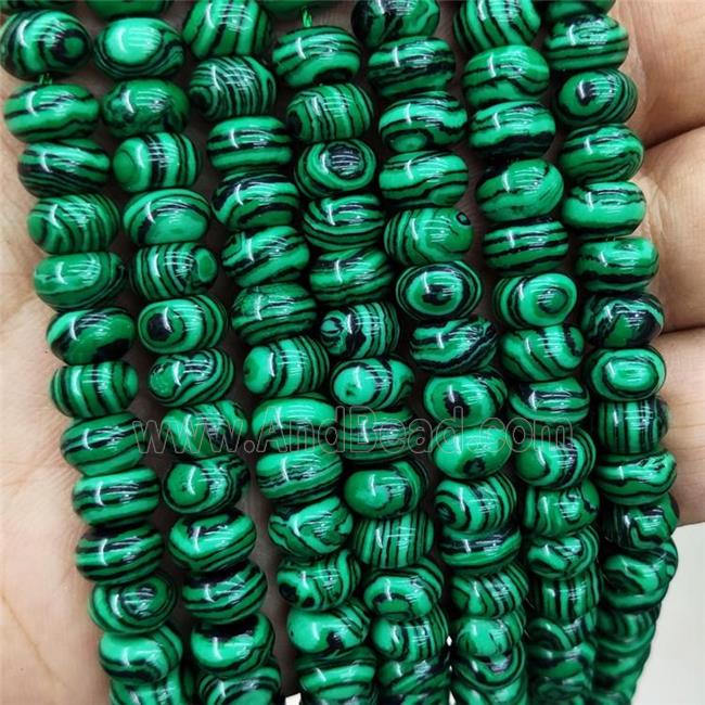 Synthetic Malachite Beads Green Smooth Rondelle