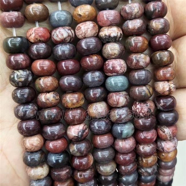 Red Picasso Jasper Beads Smooth Rondelle