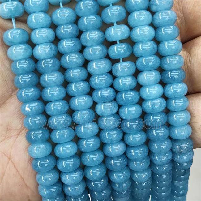 Jade Beads Teal Dye Smooth Rondelle