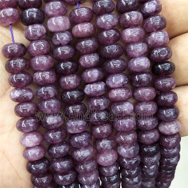 Jade Beads Fuchsia Dye Smooth Rondelle