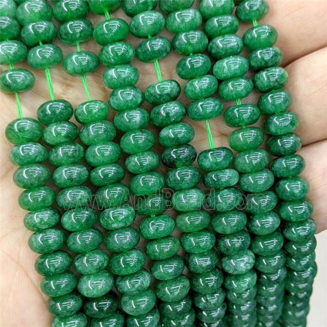 Jade Beads Green Dye Smooth Rondelle