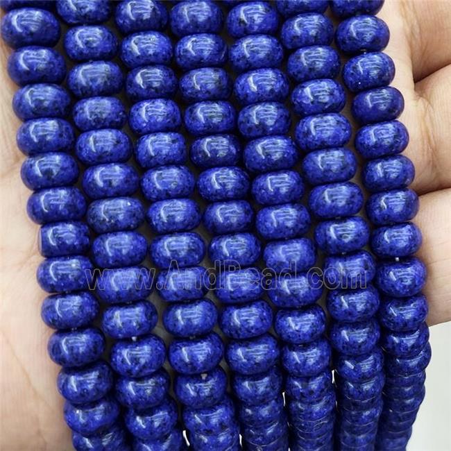 Jade Rondelle Beads Lapis Blue Dye Smooth