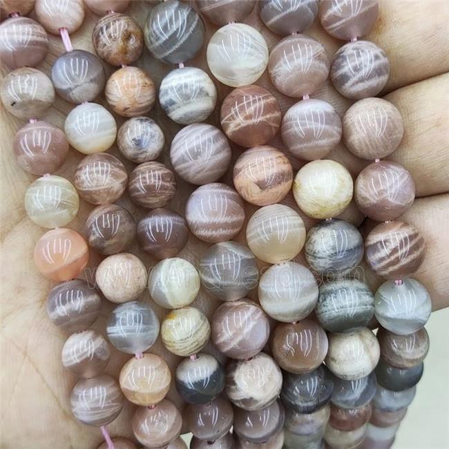 Natural Peach Sunstone Beads B-Grade Smooth Round