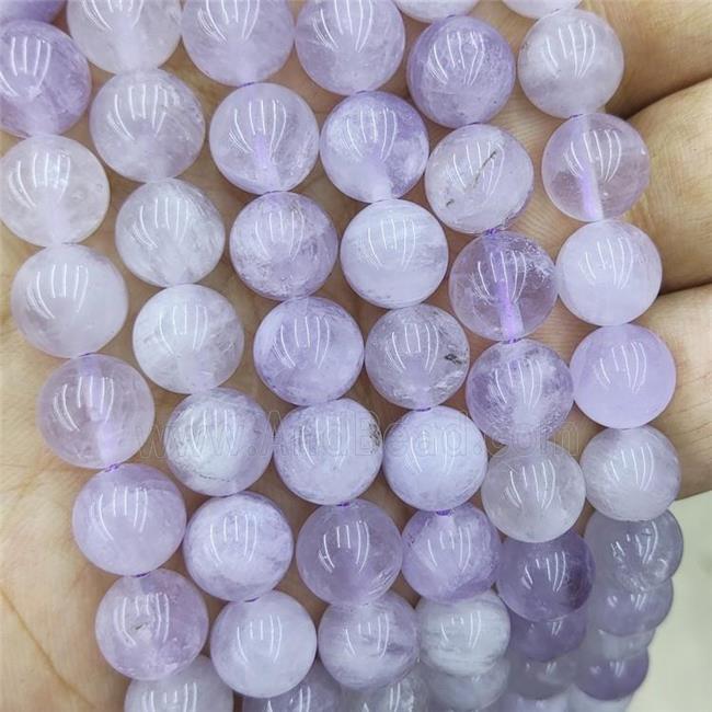 Natural Purple Chalcedony Beads Smooth Round
